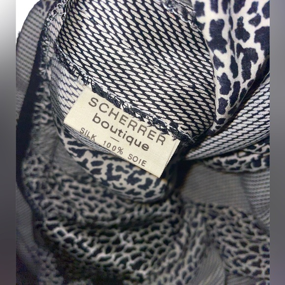 Jean Louis Scherrer Vintage Black & White 100% Silk Dress made in France sz 0-2 - Picture 6 of 9